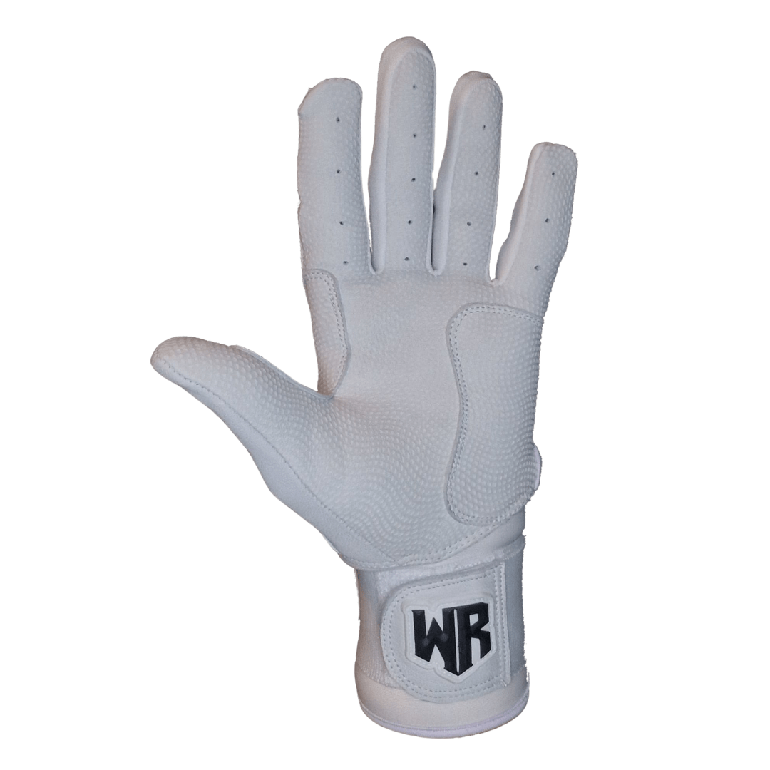 Windster Batting Glove - Long Cuff - White - Full Leather - Windster Baseball