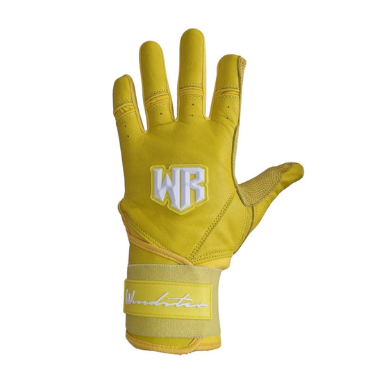 Windster Batting Glove - Long Cuff - Yellow - Full Leather - Windster Baseball