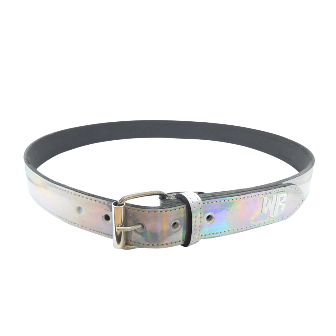 Baseball Shiny Belt Silver Gray Multicolor