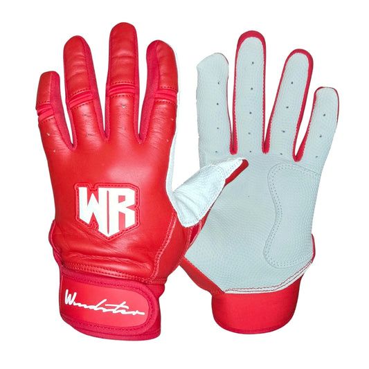 Windster Slaghandschoen - Lange Manchet - Rood - Volledig Leer