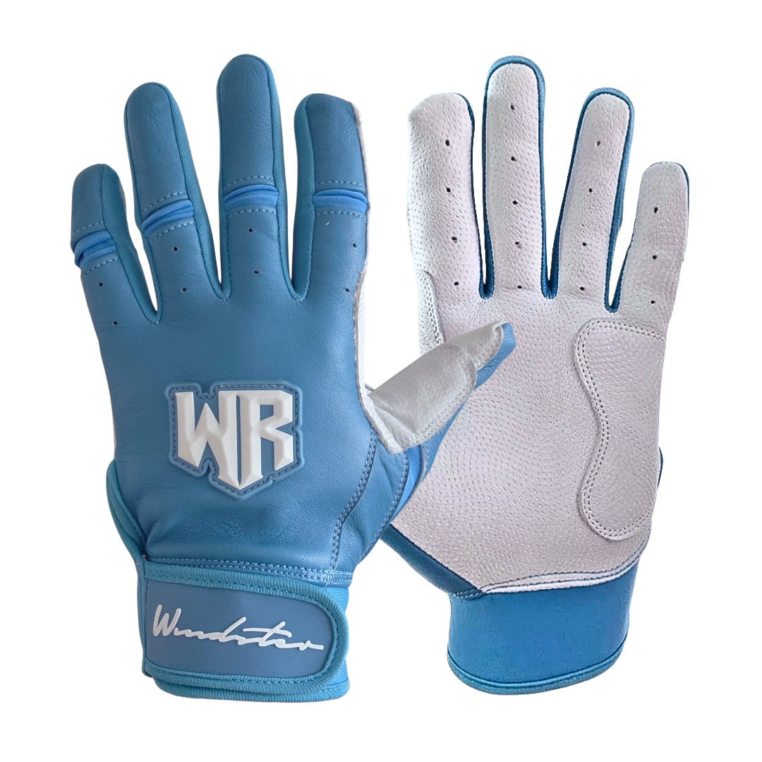 Batting glove Baby Blue and White