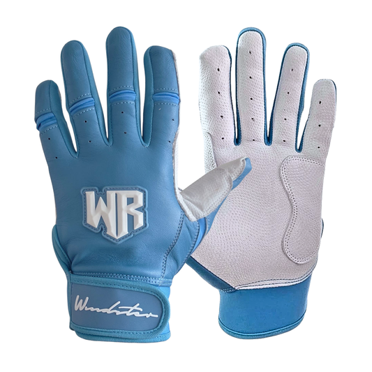 Batting glove Baby Blue and White