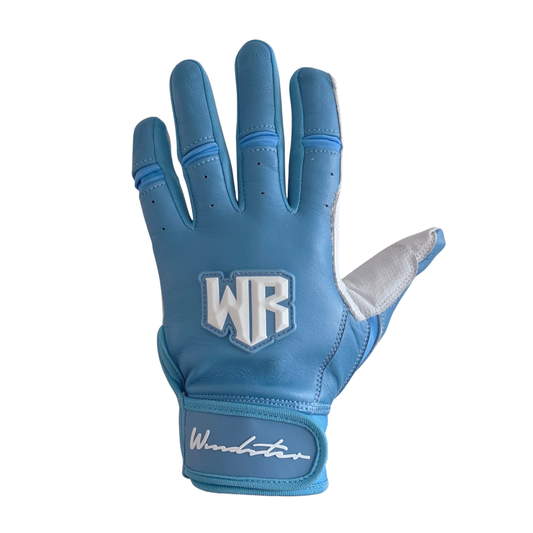 Batting glove Baby Blue and White