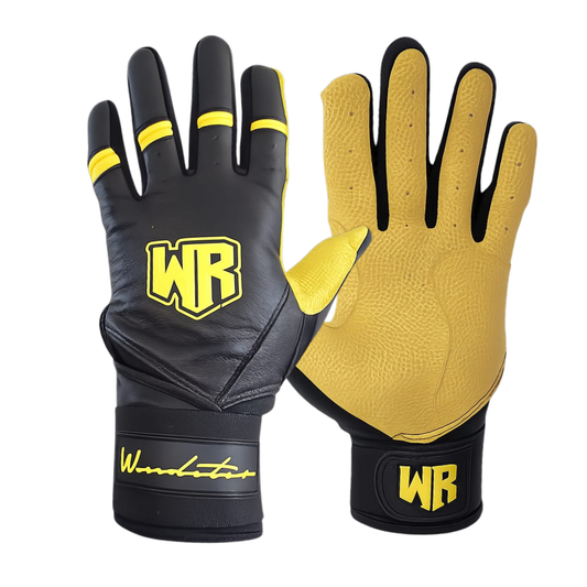 Batting glove long cuff Black and Yellow
