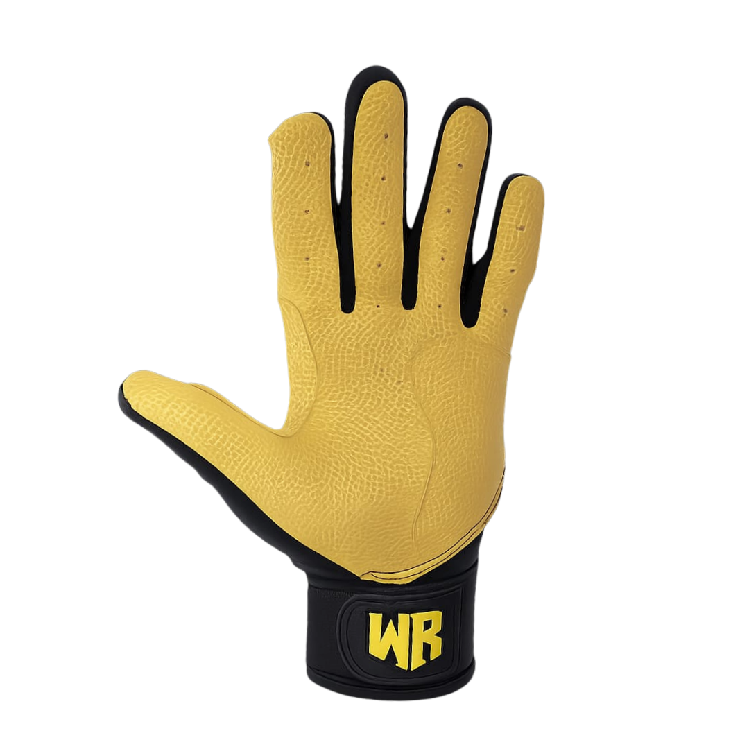 Batting glove long cuff Black and Yellow