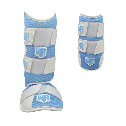 Elbow and Leg Guards Baby Blue and White