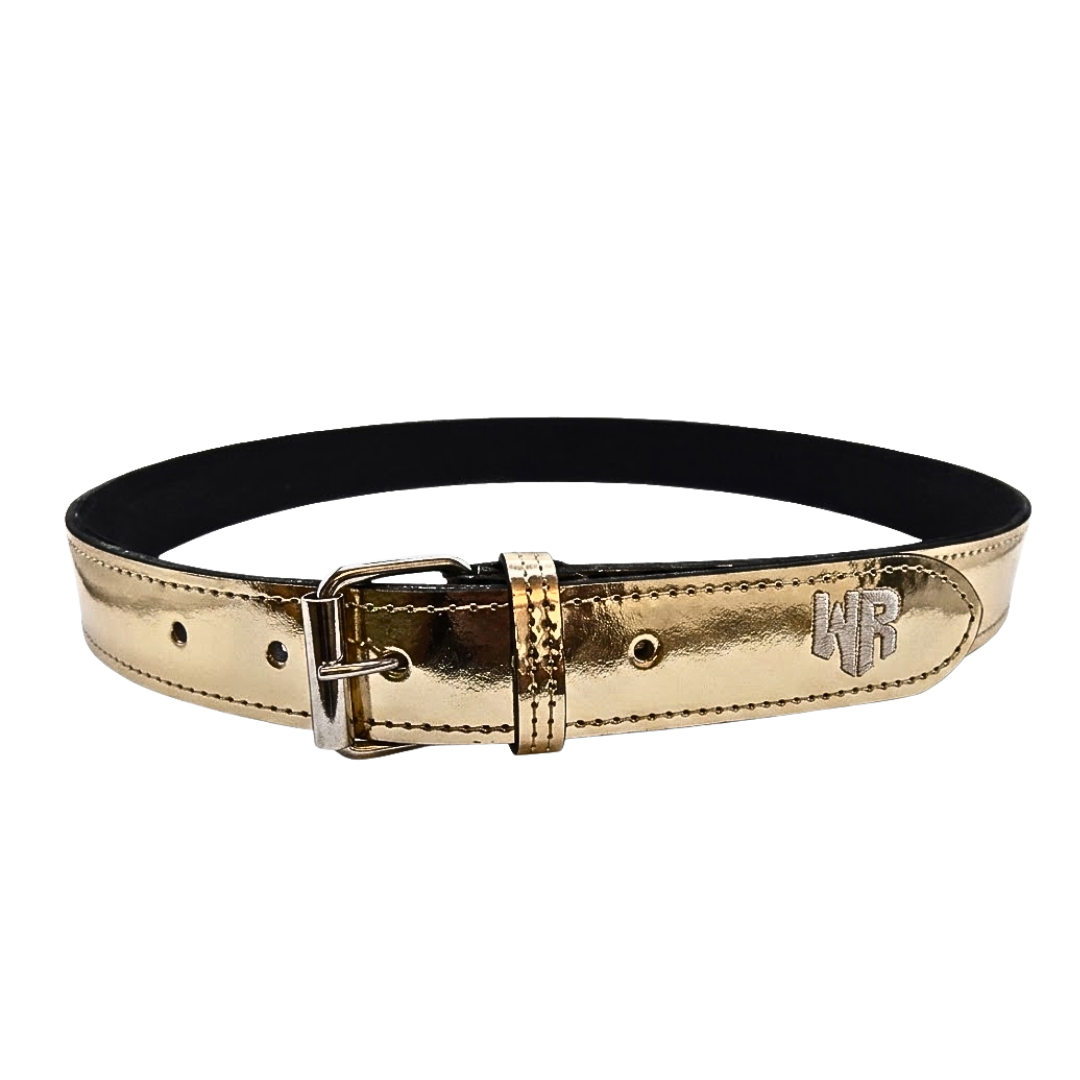 Windster Baseball Shiny Leather Belt - Gold