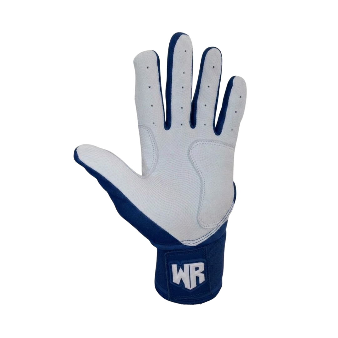 Windster Batting Glove - Long Cuff - Navy Blue and White