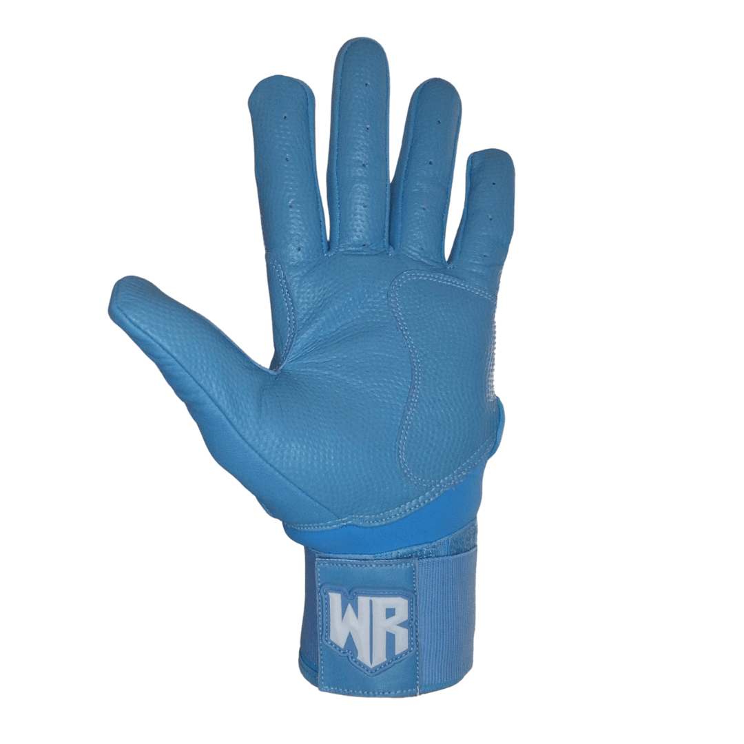 Windster Batting Glove - Long Cuff - Baby Blue - Full Leather - Windster Baseball