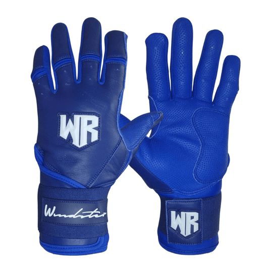 Windster Batting Glove - Long Cuff - Navy Blue - Full Leather - Windster Baseball