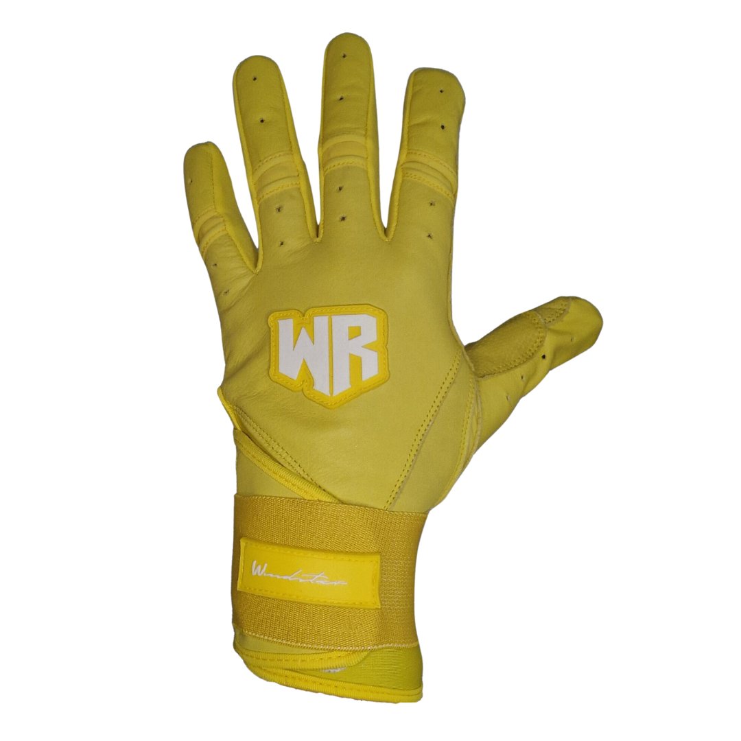 Windster Batting Glove - Long Cuff - Yellow - Full Leather - Windster Baseball