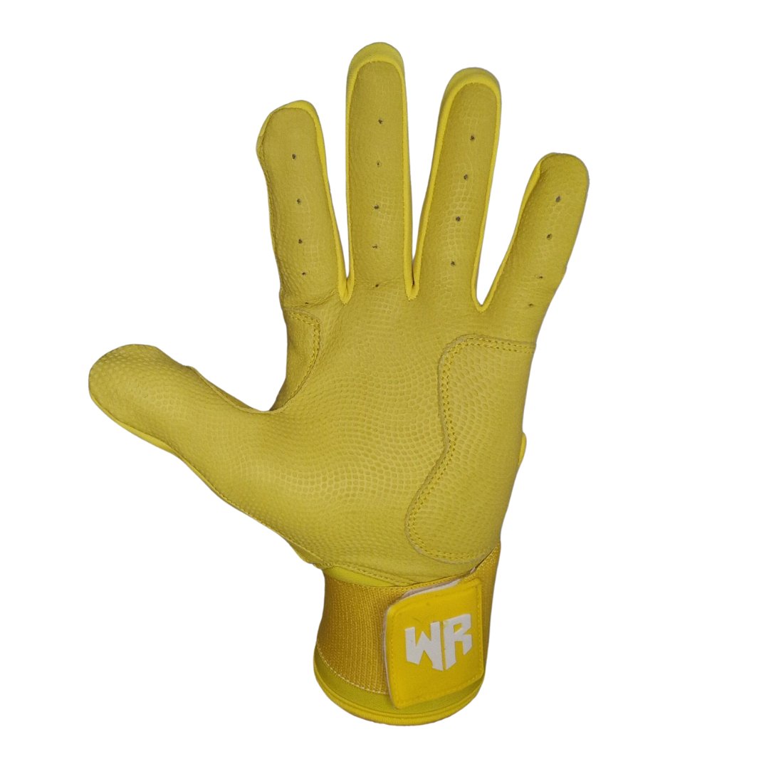 Windster Batting Glove - Long Cuff - Yellow - Full Leather - Windster Baseball