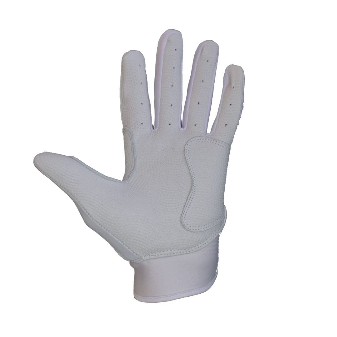 Windster Batting Glove - White - Full Leather - Windster Baseball