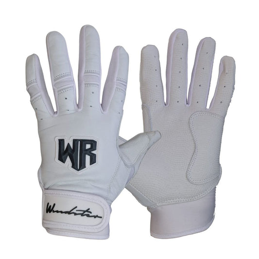 Windster Batting Glove - White - Full Leather - Windster Baseball