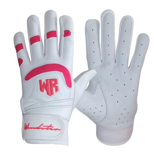 Windster Batting Glove - White & Pink - Windster Baseball