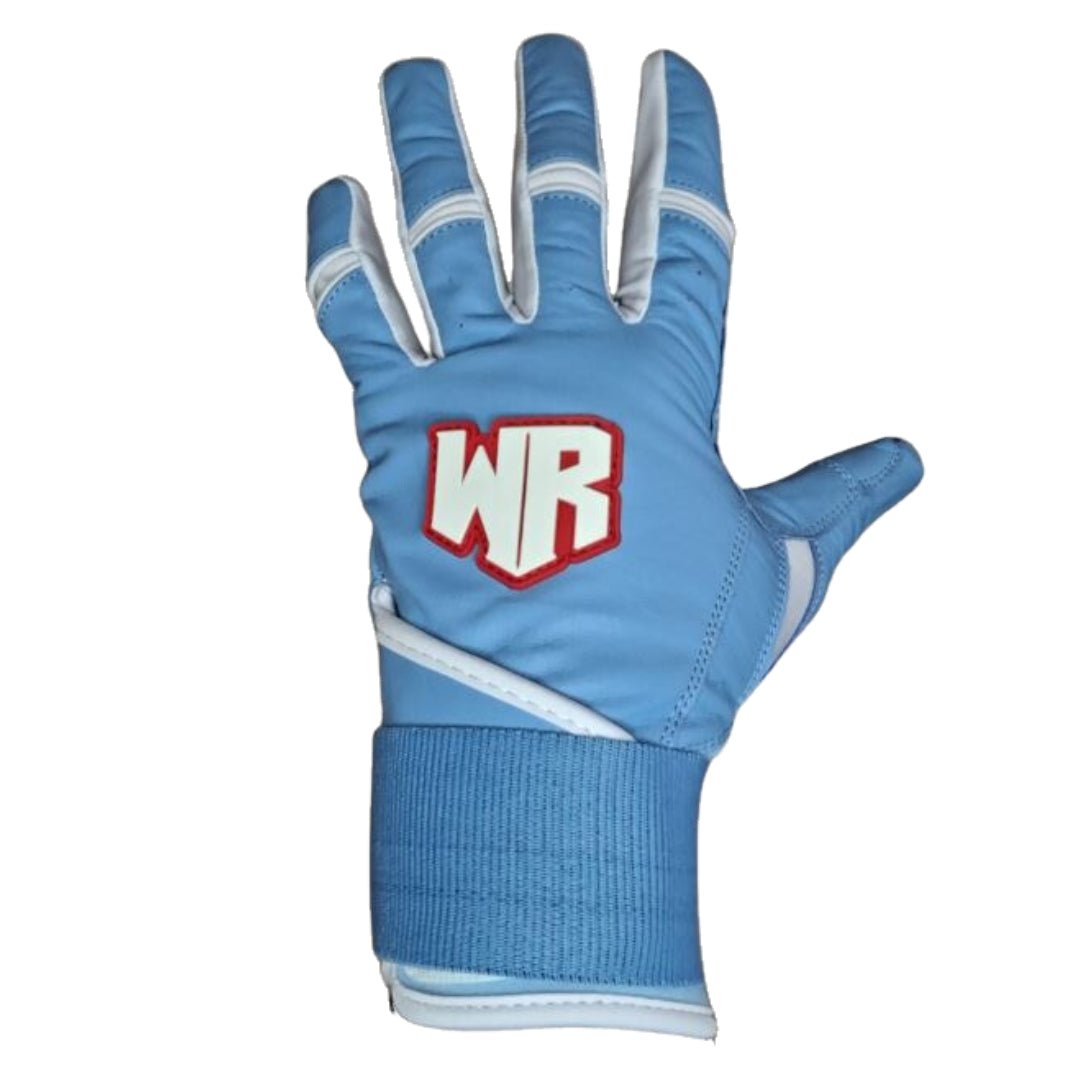 Windster Batting Glove - Long Cuff - Light Blue - Full Leather - Windster Baseball