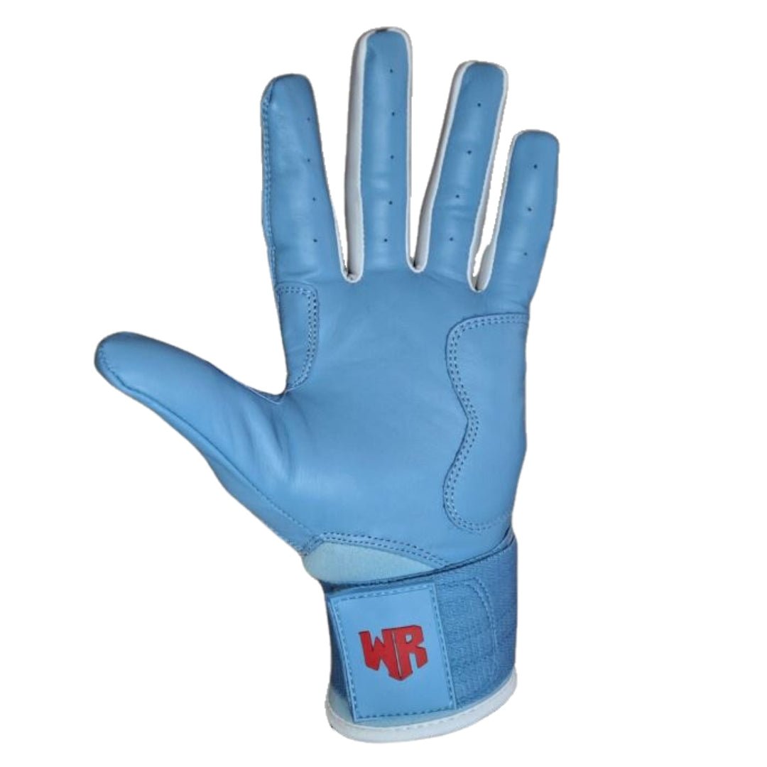 Windster Batting Glove - Long Cuff - Light Blue - Full Leather - Windster Baseball